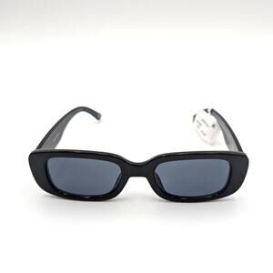 Aire Ceres Unisex Rectangle Sunglasses Black Frame with Smoke Mono Lens Size M